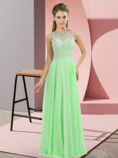  Sleeveless Floor Length Beading Zipper Prom Dress with 