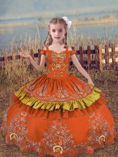 Hot Selling Sleeveless Beading and Embroidery Lace Up Little Girls Pageant Dress Wholesale