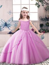  Sleeveless Lace Up Floor Length Beading Pageant Gowns