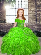  Floor Length Ball Gowns Sleeveless Child Pageant Dress Lace Up