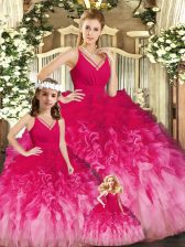 Fashion Multi-color Backless Sweet 16 Dresses Ruffles Sleeveless Floor Length