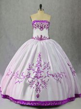 Sleeveless Embroidery Lace Up Sweet 16 Dress