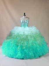 Custom Made Multi-color Sleeveless Tulle Lace Up Quinceanera Gowns for Sweet 16 and Quinceanera