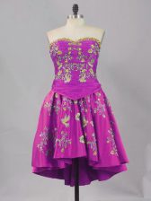 Mini Length A-line Sleeveless Purple Prom Evening Gown Lace Up