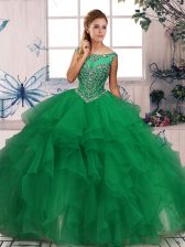  Floor Length Ball Gowns Sleeveless Green Vestidos de Quinceanera Zipper