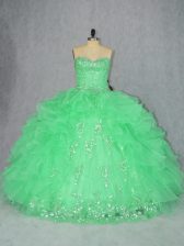 Discount Sweetheart Lace Up Beading and Ruffles Quinceanera Gowns Sleeveless