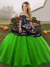 Gorgeous Green Sleeveless Tulle Lace Up Quinceanera Dress for Military Ball and Sweet 16 and Quinceanera