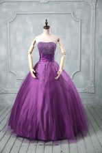 Top Selling Sleeveless Beading Lace Up Ball Gown Prom Dress