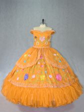 Spectacular Gold Sleeveless Organza Lace Up Sweet 16 Dresses for Sweet 16 and Quinceanera