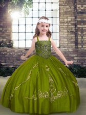 Luxurious Sleeveless Beading Lace Up Pageant Gowns For Girls