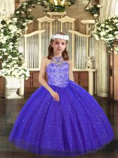 Best Sleeveless Lace Up Floor Length Beading High School Pageant Dress
