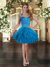 Tulle Sleeveless Mini Length Prom Evening Gown and Ruffles
