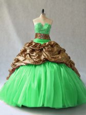 Luxurious Sleeveless Beading and Pick Ups Quinceanera Gown