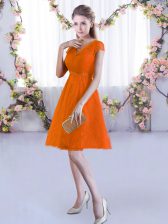 Delicate Cap Sleeves Lace Up Mini Length Lace Dama Dress