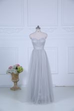 Hot Selling Sweetheart Sleeveless Tulle Quinceanera Court Dresses Ruching Zipper