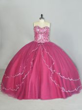 Excellent Sleeveless Brush Train Beading and Sequins Lace Up Quinceanera Gown