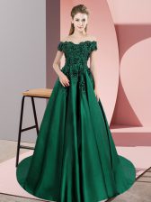 Green Zipper Sweet 16 Dresses Lace Sleeveless Court Train