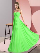 Affordable Empire Homecoming Dress Sweetheart Chiffon Sleeveless Floor Length Lace Up