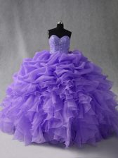 Dynamic Floor Length Lavender Quinceanera Gown Sweetheart Sleeveless Lace Up