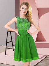  Beading and Appliques Court Dresses for Sweet 16 Green Backless Sleeveless Mini Length