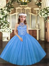  Sleeveless Beading Lace Up Child Pageant Dress