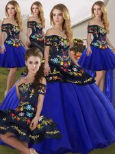 Designer Tulle Sleeveless Floor Length Sweet 16 Dresses and Embroidery