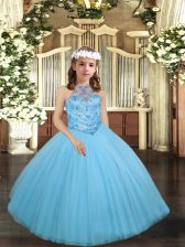 Custom Fit Sleeveless Beading Lace Up Little Girl Pageant Gowns