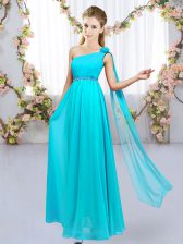  Sleeveless Lace Up Floor Length Beading and Hand Made Flower Quinceanera Court Dresses