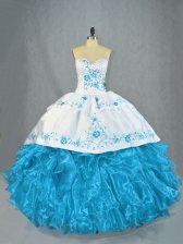  Lace Up 15 Quinceanera Dress Baby Blue for Sweet 16 and Quinceanera with Beading and Ruffles