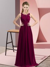 Free and Easy Dark Purple Sleeveless Floor Length Beading and Appliques Zipper Dama Dress for Quinceanera