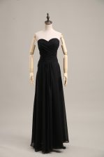 Fitting Black Prom Party Dress Prom and Party and Military Ball with Ruching Sweetheart Sleeveless Zipper