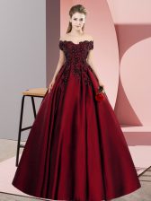 Captivating Off The Shoulder Sleeveless Satin Quinceanera Dress Lace Zipper