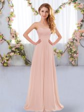 Pink Sweetheart Lace Up Ruching Dama Dress for Quinceanera Sleeveless
