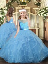 Top Selling Sleeveless Backless Floor Length Ruffles Little Girls Pageant Dress Wholesale