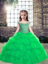  Sleeveless Lace Up Floor Length Pick Ups Pageant Gowns For Girls