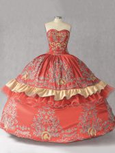 Enchanting Sleeveless Lace Up Floor Length Embroidery and Bowknot Sweet 16 Quinceanera Dress
