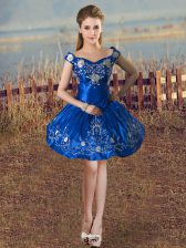 Admirable Royal Blue Sleeveless Taffeta Lace Up Dress for Prom for Prom and Party and Military Ball