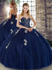 Classical Sleeveless Lace Up Floor Length Beading and Appliques Sweet 16 Dresses