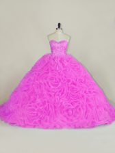Best Selling Lilac Sleeveless Beading and Ruffles Lace Up 15 Quinceanera Dress