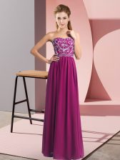 Admirable Sleeveless Lace Up Floor Length Beading Prom Dresses