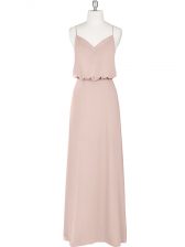 New Style Baby Pink Homecoming Dress Prom and Party with Ruching Spaghetti Straps Sleeveless Zipper