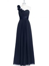 Glorious Black Sleeveless Chiffon Zipper Prom Dress for Prom and Party