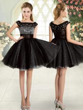  Black Sleeveless Beading Mini Length Prom Party Dress