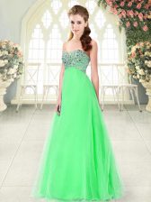 Admirable Green Sweetheart Neckline Beading Homecoming Dress Sleeveless Lace Up