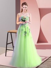 Top Selling Floor Length A-line Sleeveless Dress for Prom Lace Up
