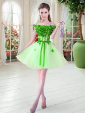 Clearance Mini Length A-line Sleeveless Apple Green Evening Dress Lace Up