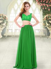 Exquisite Sleeveless Zipper Floor Length Beading and Lace Prom Party Dress
