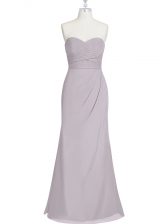  Floor Length Column/Sheath Sleeveless Grey Dress for Prom Lace Up
