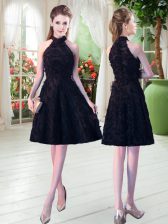 Cheap Appliques Dress for Prom Black Zipper Sleeveless Knee Length