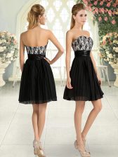  Mini Length Black Prom Evening Gown Sweetheart Sleeveless Zipper